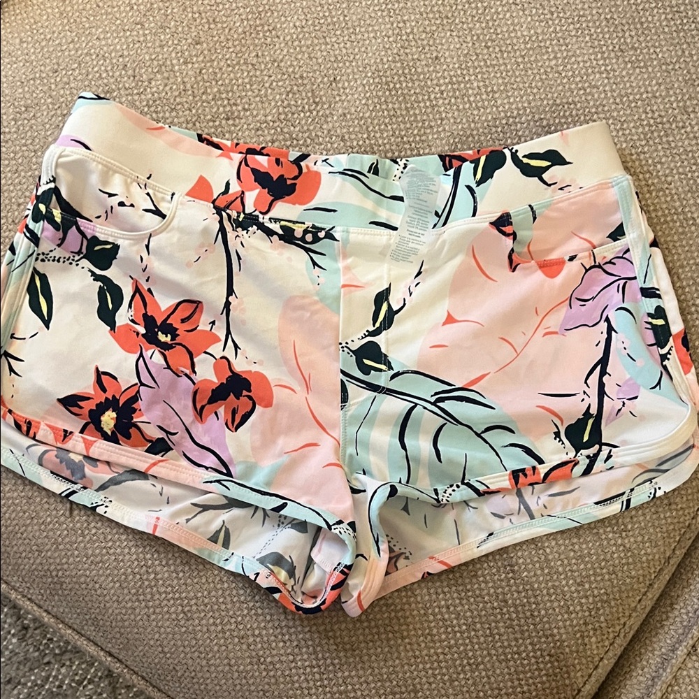 Carve Designs Floral Swim Shorts in Cream, Coral, Mint, Black